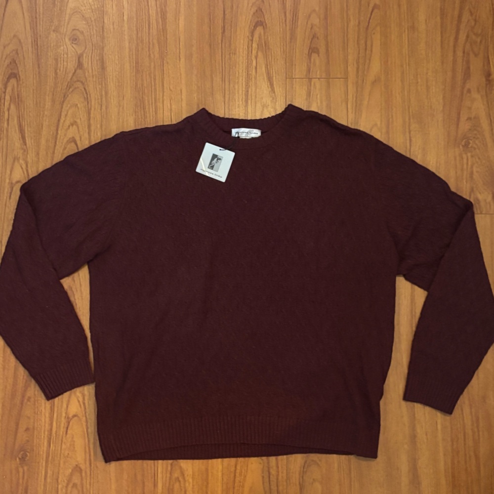 Burgundy Cypress Links Cotton/Silk Sweater Large
